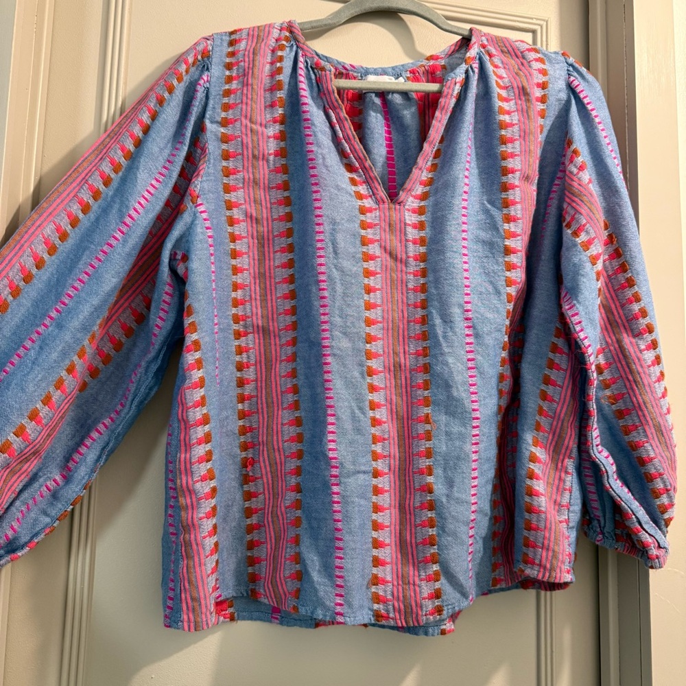 Anthropologie Boho Embroidered Cotton Women's Top